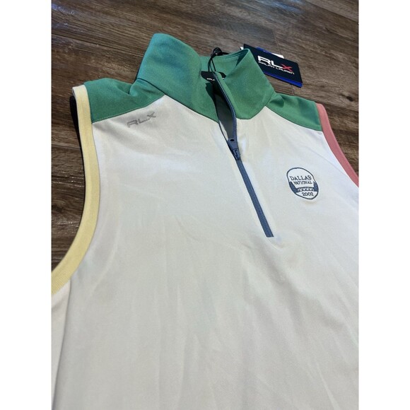 RLX Ralph Lauren Golf Polo Womens Size M White Sleeveless Shirt National Dallas - Picture 2 of 16